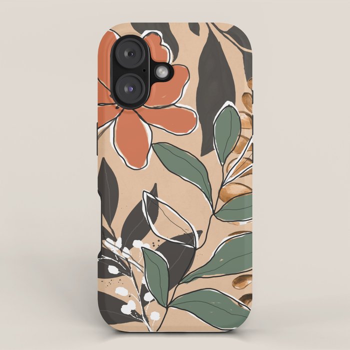 Elegant Botanical Line Art 2 iPhone Case Gallery Image 1