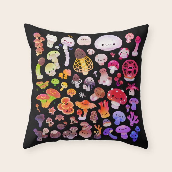 Mushroom Throw Pillow Gallery Image 1