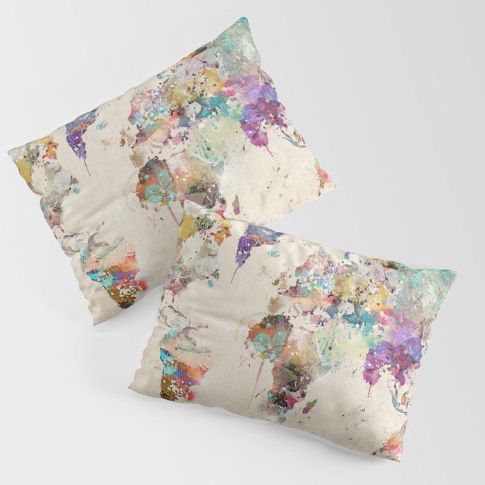 world map rustic Pillow Sham Gallery Image 1