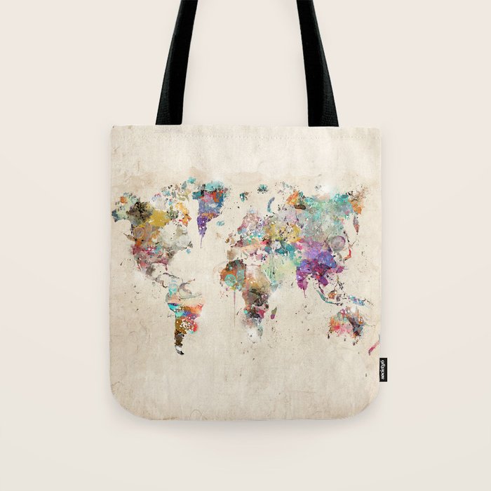 world map rustic Tote Bag Gallery Image 1
