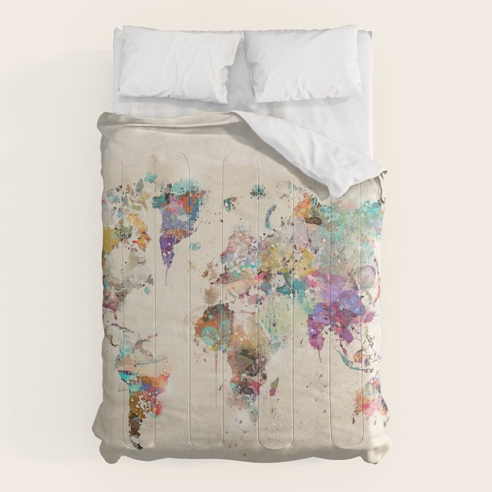 world map rustic Comforter Gallery Image 1