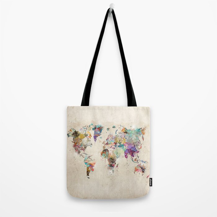world map rustic Tote Bag Gallery Image 2