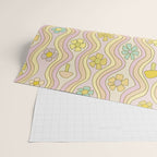 purple haze mushroom flower power wallpaper wiggles // retro art by surfy birdy Wrapping Paper Gallery Image 2