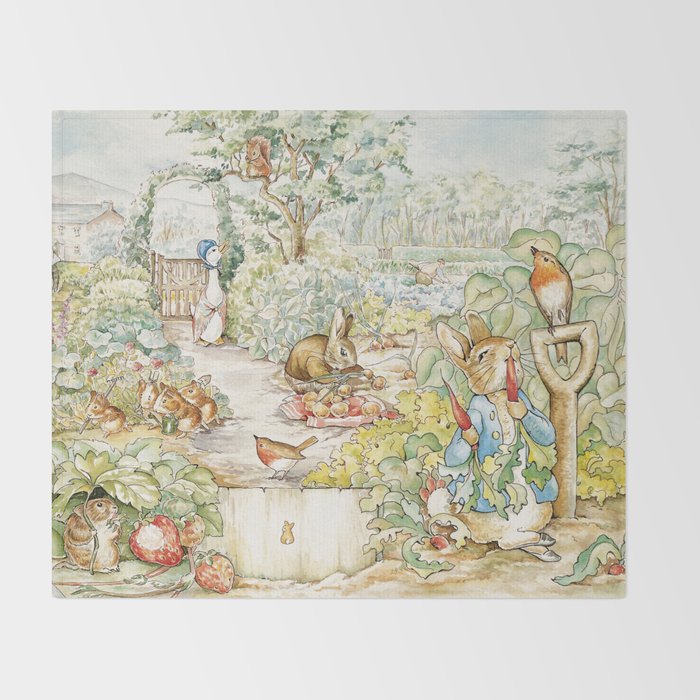 Peter the rabbit  Throw Blanket Gallery Image 2