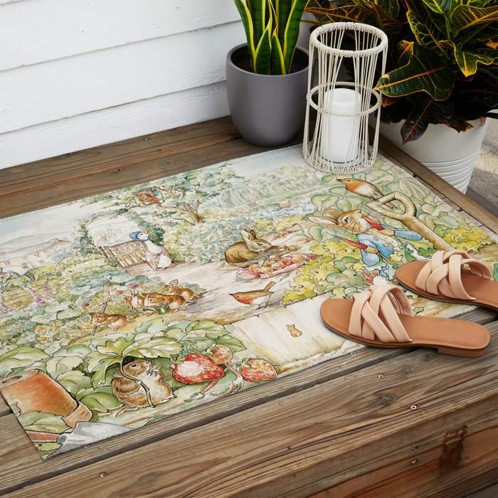 Peter the rabbit  Outdoor Rug Gallery Image 2