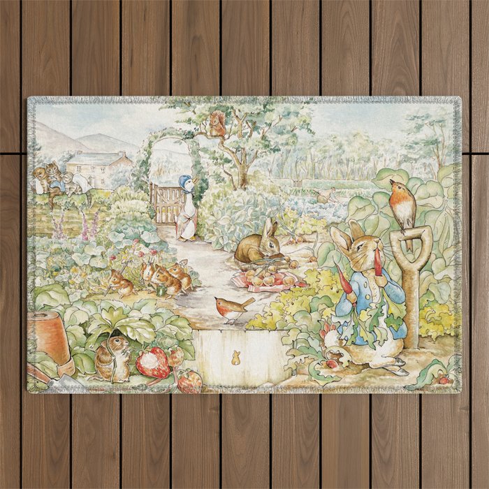 Peter the rabbit  Outdoor Rug Gallery Image 1