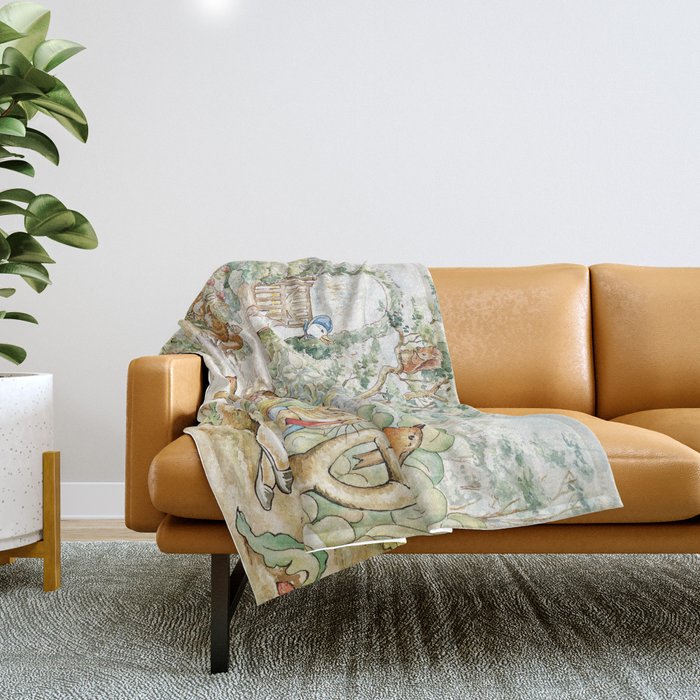 Peter the rabbit  Throw Blanket Gallery Image 1