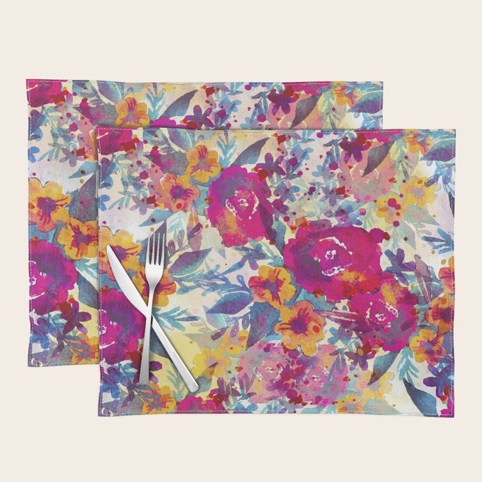 Watercolor flowers and plants 02 Placemat Gallery Image 1