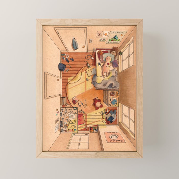 Lonely Afternoons Mini Art Print Gallery Image 1