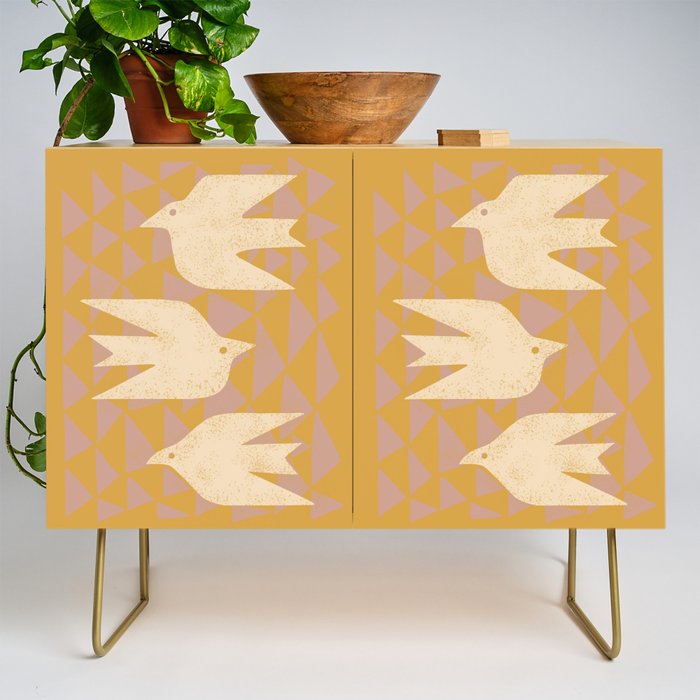 Doves In Flight (Yellow) Credenza Gallery Image 1