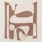 Mocha Modern Abstract 2 Wall Tapestry Gallery Image 4