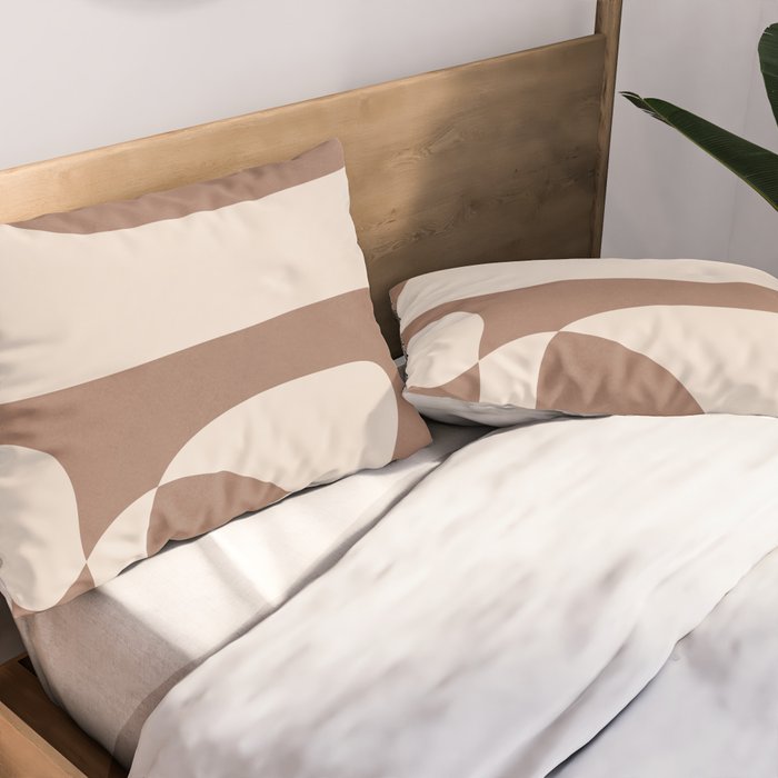 Mocha Modern Abstract 2 Pillow Sham Gallery Image 2