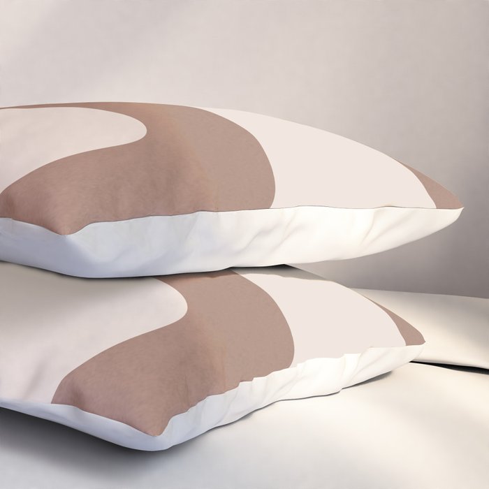 Mocha Modern Abstract 2 Pillow Sham Gallery Image 3