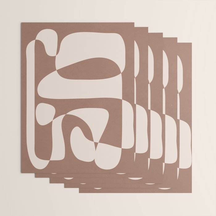 Mocha Modern Abstract 2 Wrapping Paper Gallery Image 3