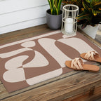 Mocha Modern Abstract 2 Outdoor Rug Gallery Image 2