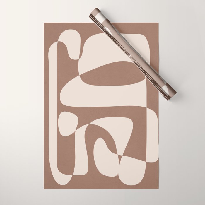 Mocha Modern Abstract 2 Wrapping Paper Gallery Image 1