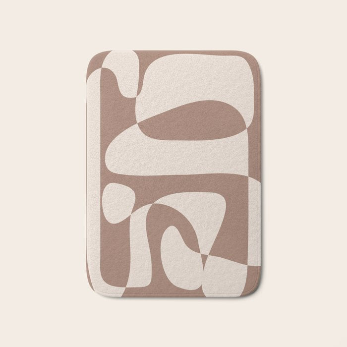 Mocha Modern Abstract 2 Bath Mat Gallery Image 1
