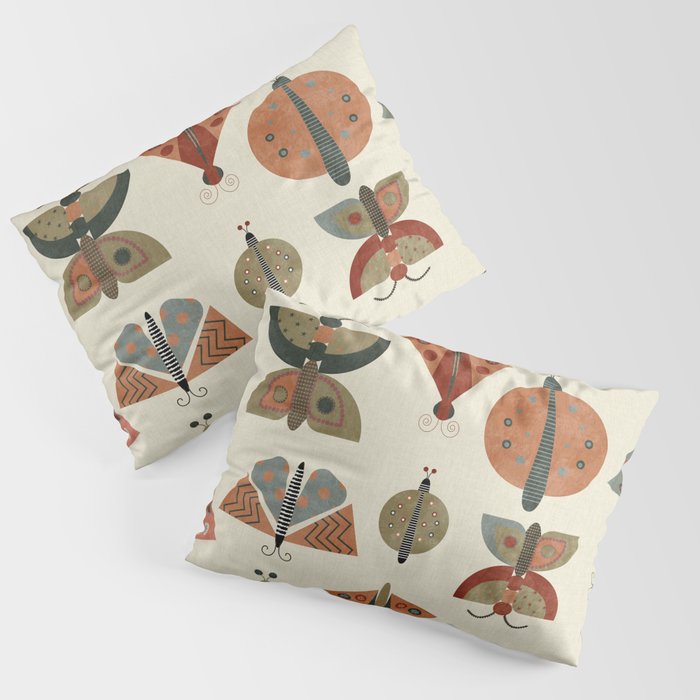 moths retro geo fall abstract Pillow Sham Gallery Image 3