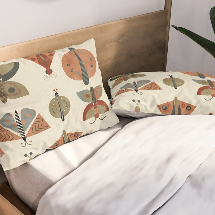 moths retro geo fall abstract Pillow Sham Gallery Image 2