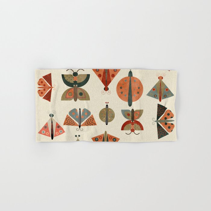 moths retro geo fall abstract Bath Towel Gallery Image 1
