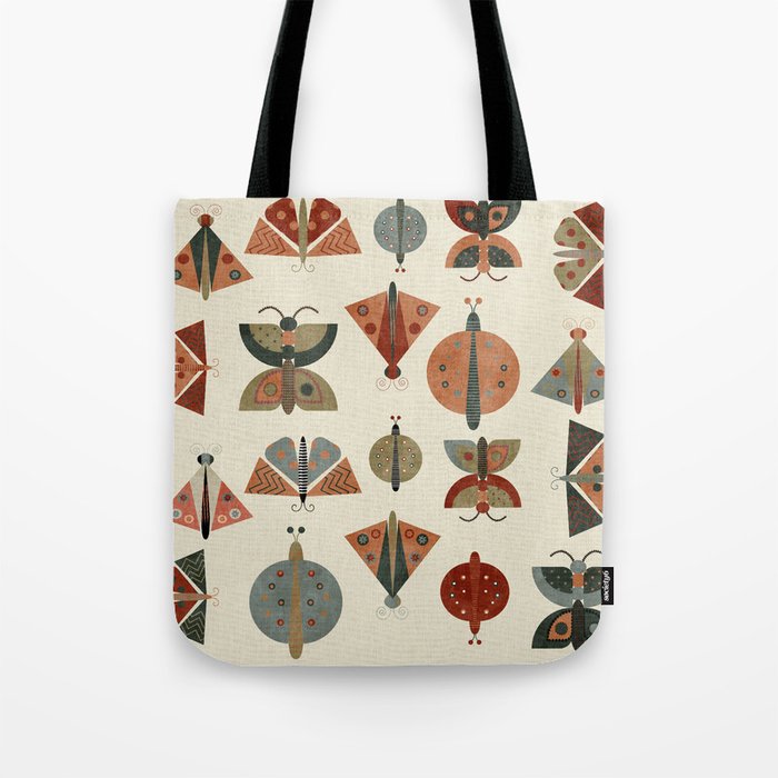 moths retro geo fall abstract Tote Bag Gallery Image 1