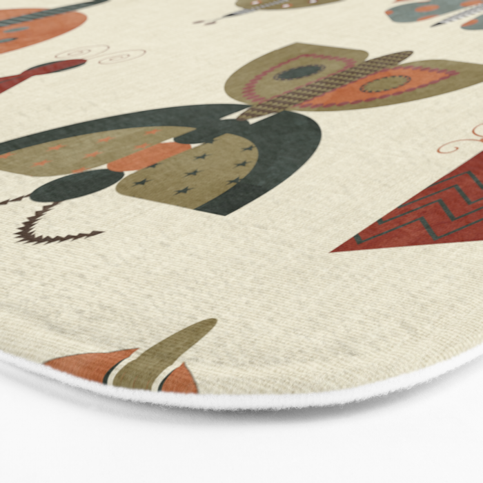 moths retro geo fall abstract Bath Mat Gallery Image 3
