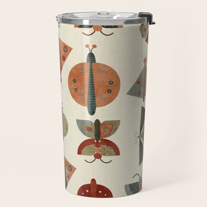 moths retro geo fall abstract Travel Mug Gallery Image 2