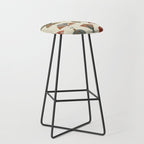 moths retro geo fall abstract Stool Gallery Image 1