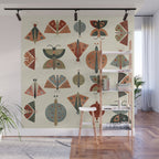 moths retro geo fall abstract Wall Mural Gallery Image 1