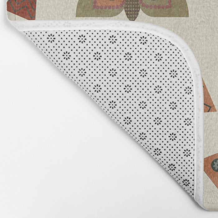 moths retro geo fall abstract Bath Mat Gallery Image 2