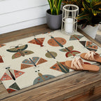 moths retro geo fall abstract Outdoor Rug Gallery Image 2