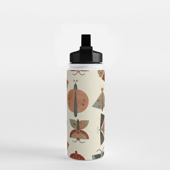 moths retro geo fall abstract Water Bottle Gallery Image 2