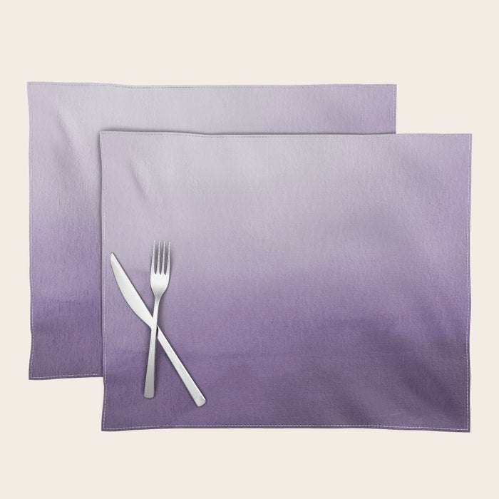 Inspired by Pantone Chive Blossom Purple 18-3634 Watercolor Abstract Art Placemat Gallery Image 1