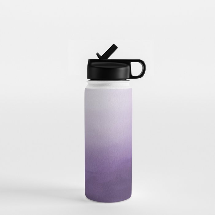 Inspired by Pantone Chive Blossom Purple 18-3634 Watercolor Abstract Art Water Bottle Gallery Image 1