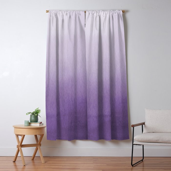 Inspired by Pantone Chive Blossom Purple 18-3634 Watercolor Abstract Art Window Curtain Gallery Image 1