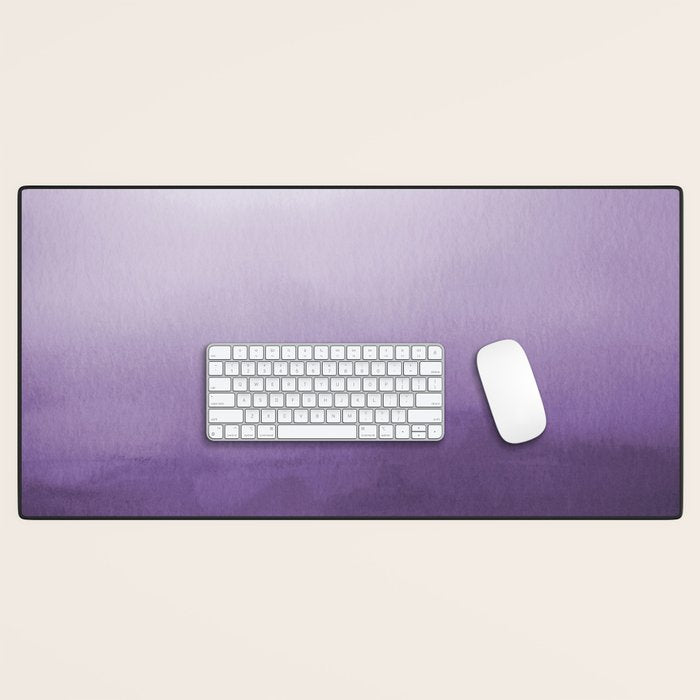 Inspired by Pantone Chive Blossom Purple 18-3634 Watercolor Abstract Art Desk Mat Gallery Image 1