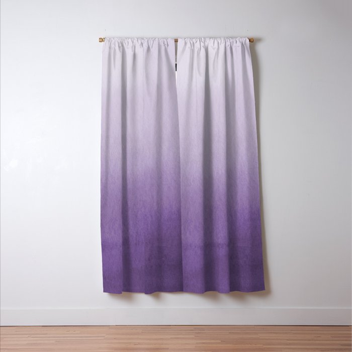 Inspired by Pantone Chive Blossom Purple 18-3634 Watercolor Abstract Art Window Curtain Gallery Image 3