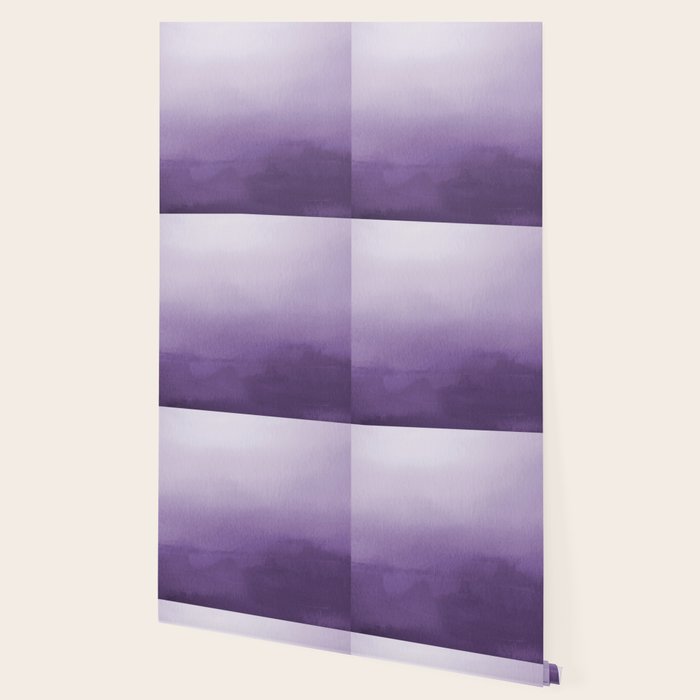 Inspired by Pantone Chive Blossom Purple 18-3634 Watercolor Abstract Art Wallpaper Gallery Image 2