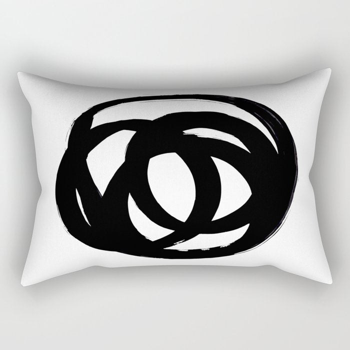 Ink Eye White Background Rectangular Pillow Gallery Image 2