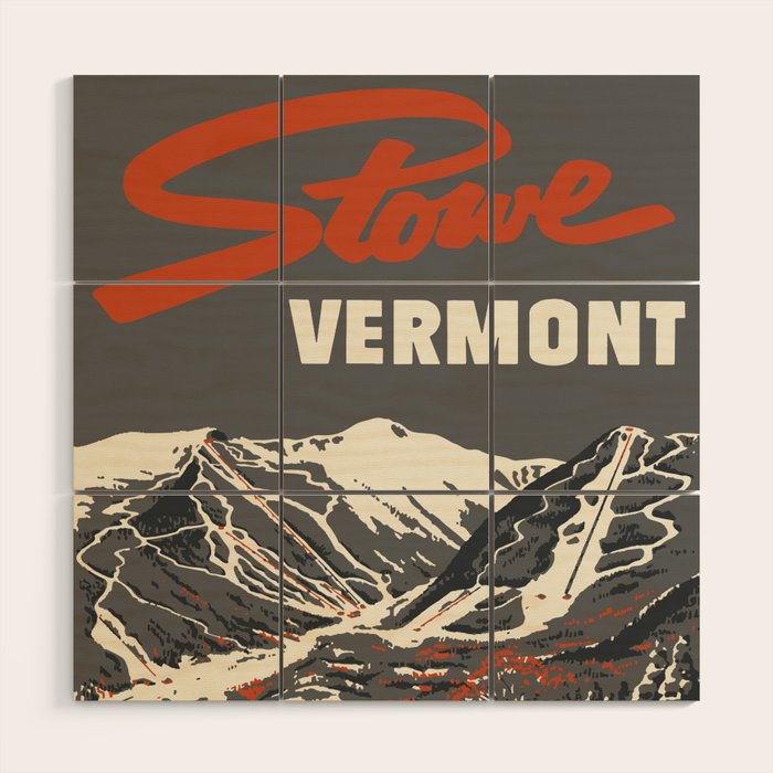 Stowe Vermont, ski capital of the east Wood Wall Art Gallery Image 1