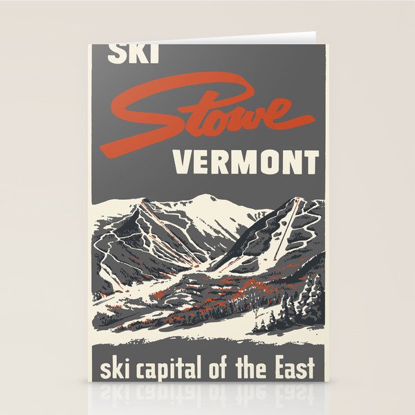 Stowe Vermont, ski capital of the east Stationery Card Gallery Image 1