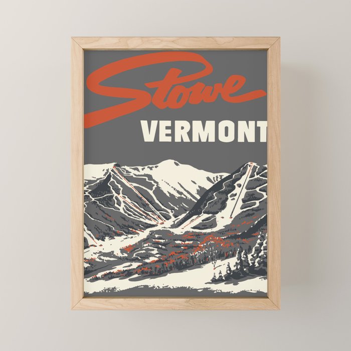 Stowe Vermont, ski capital of the east Mini Art Print Gallery Image 1