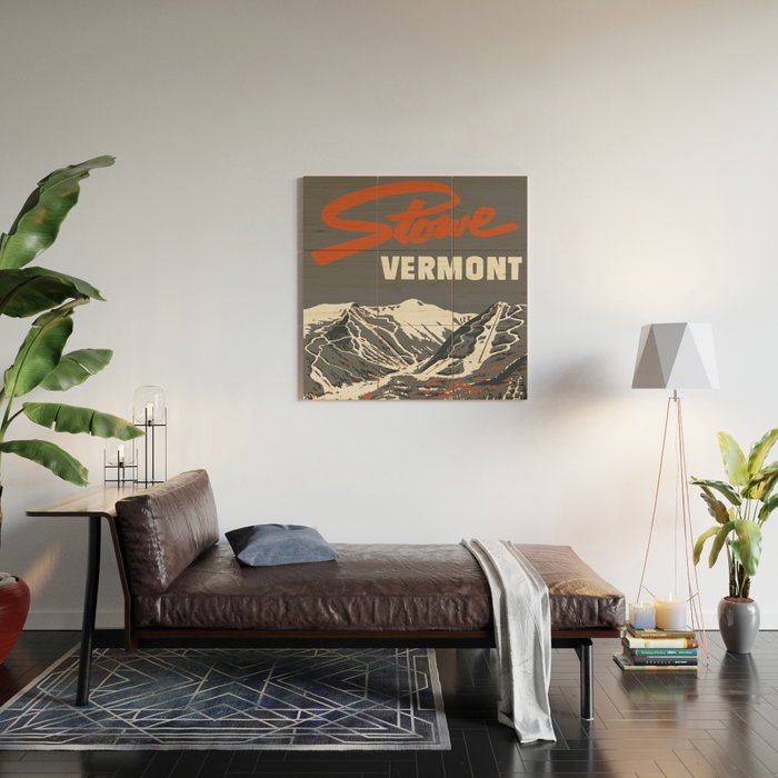 Stowe Vermont, ski capital of the east Wood Wall Art Gallery Image 2