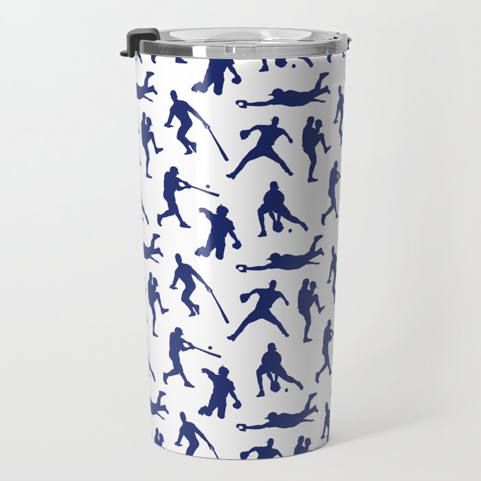 Blue Baseball Players Travel Mug Gallery Image 3