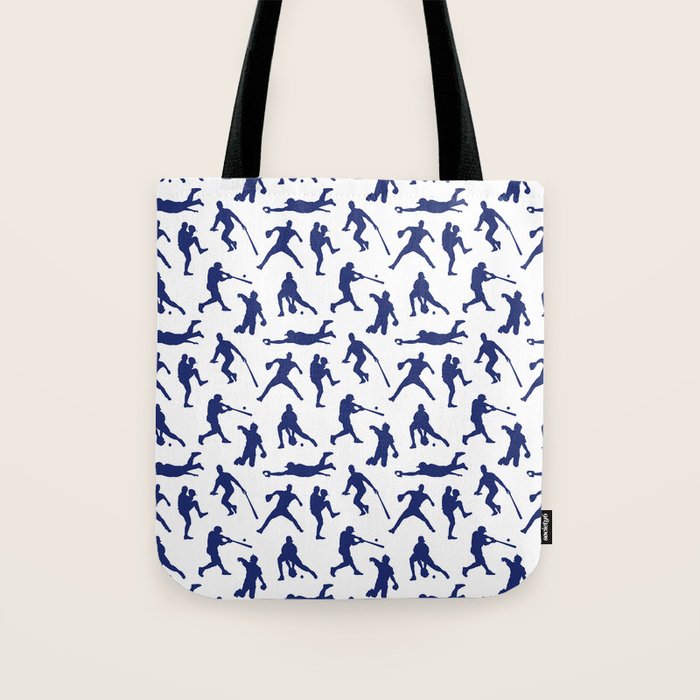 Blue Baseball Players Tote Bag Gallery Image 1