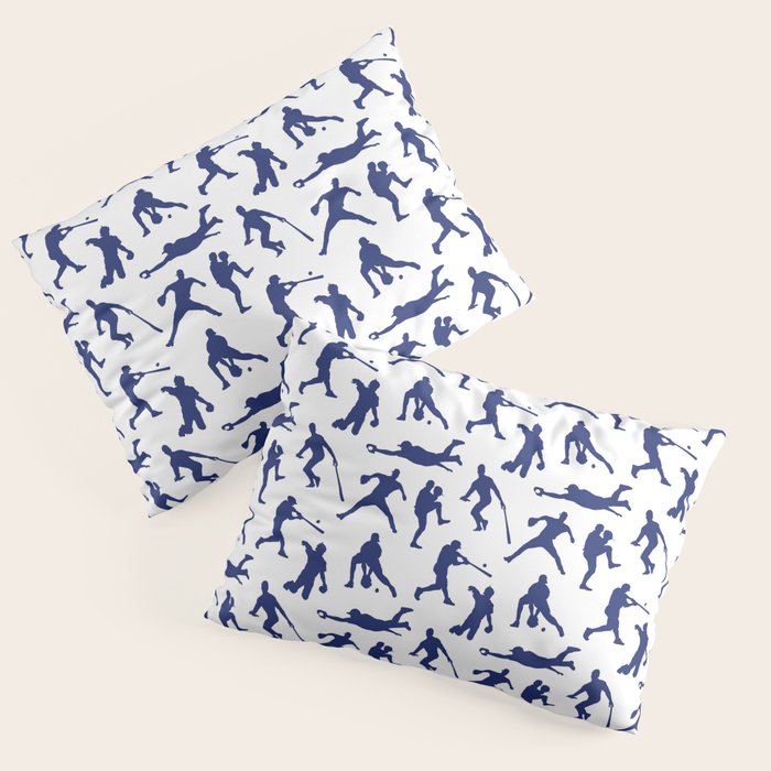 Blue Baseball Players Pillow Sham Gallery Image 3