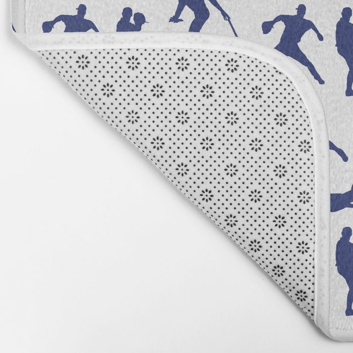 Blue Baseball Players Bath Mat Gallery Image 2