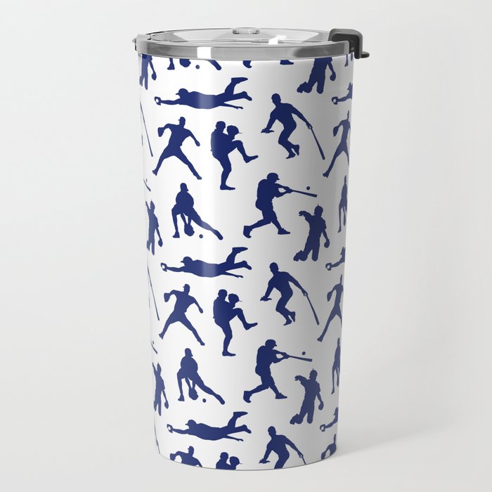 Blue Baseball Players Travel Mug Gallery Image 2