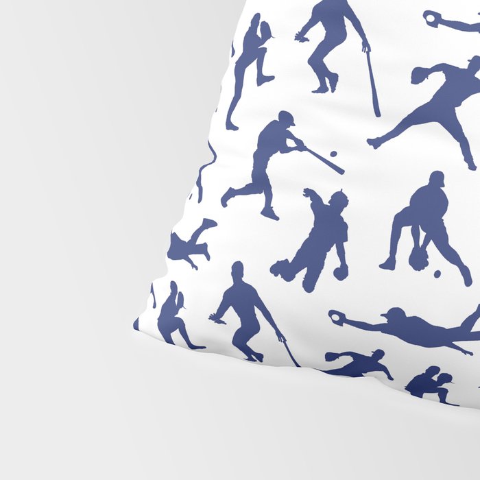 Blue Baseball Players Pillow Sham Gallery Image 4