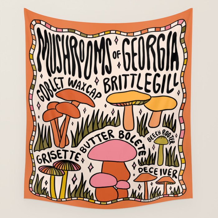 Mushrooms of Georgia Wall Tapestry Gallery Image 4